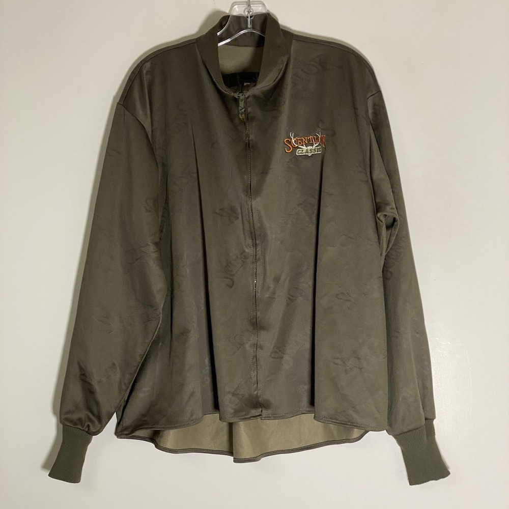 ScentLok Jacket Mens XL Green Microfiber Windbreaker Full Zip Hunting Made USA